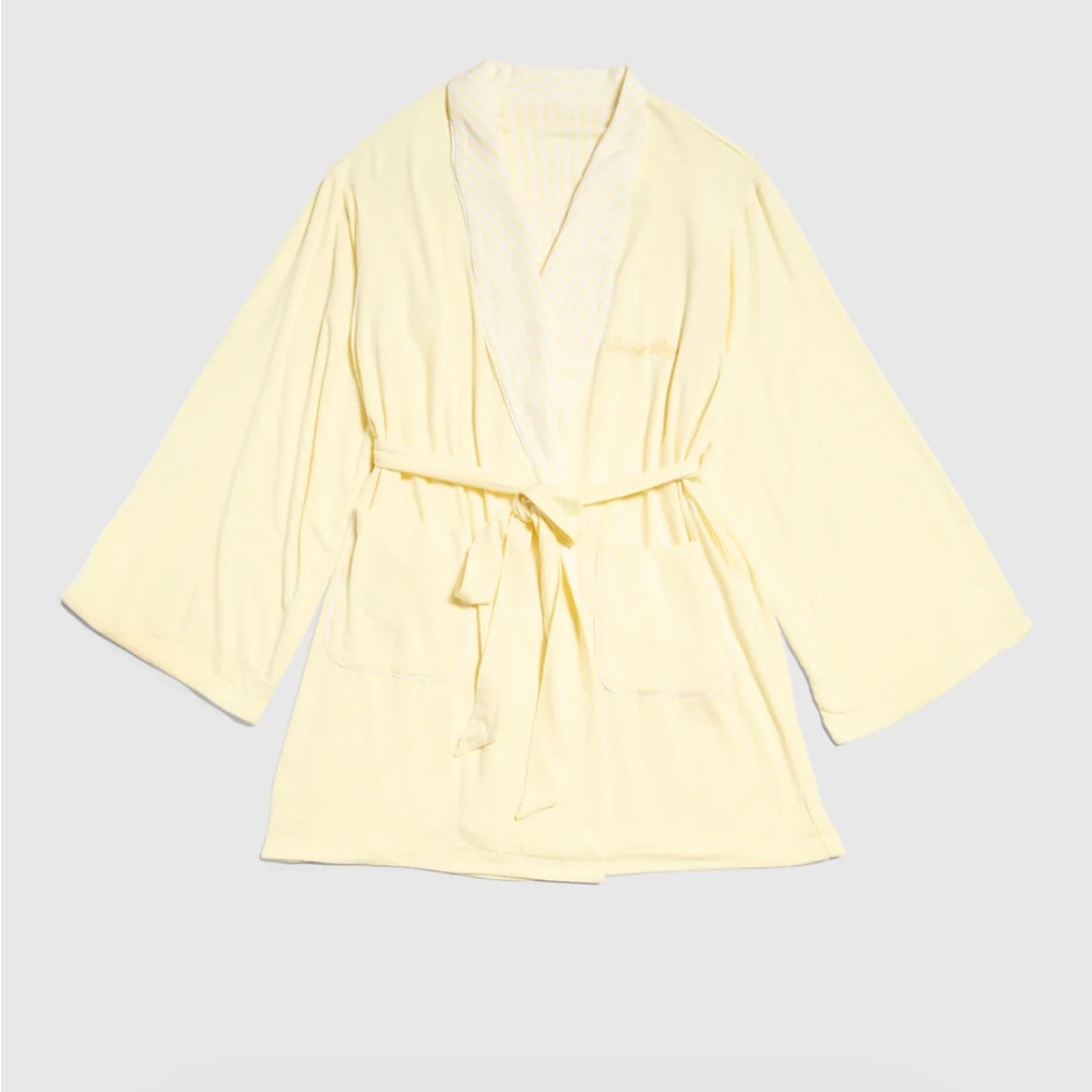 Dairy Boy Lemon Pinstripe Robe NWT 🍋
